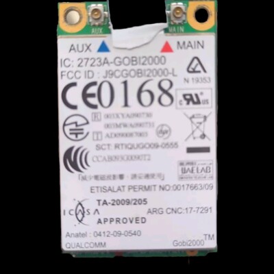 UMTS 2723A Qualcomm Gobi2000 G3 J9CGOBI2000-L HP Lenovo