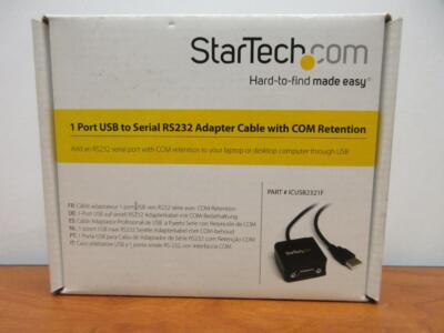 STARTECH ICUSB2321F 1 PORT USB TO SERIAL RS232 ADAPTER CABLE w/ COM Retentioin