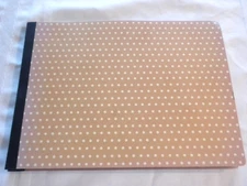 S E I BRAND SMALL 8.5 X 11 TAN POLKA DOT 10 PAGE SCRAPBOOK WITH PROTECTORS NEW