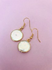 Gold Freshwater Coin Pearl Dangle Hook Earrings