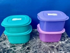 Tupperware Crystalwave  Set of 2 Rectangles w/ Vent Tabs Different Sizes