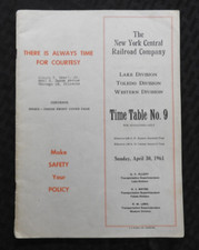 1961 New York Zentral Eisenbahn Flugplan No. 9 See Toledo & Western Division