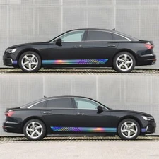 Car Side Skirt Door Racing Graphic DIY Vinyl Sticker Decal Stripes Decoration