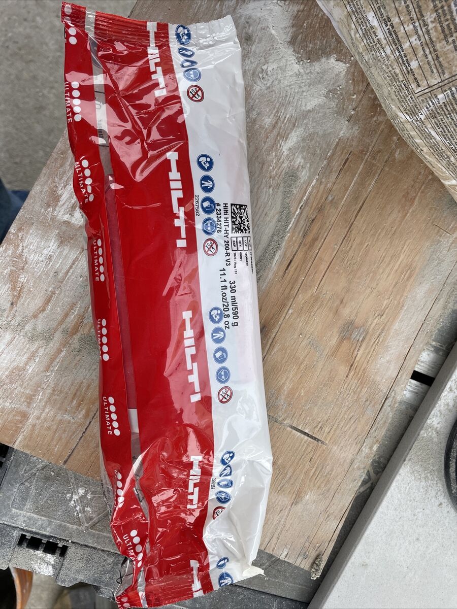 HILTI HIT-HY 200-R V3 Adhesive Anchor 11.1 fl oz/330ml Aug HILTI HIT-HY 200-R V3 Adhesive Anchor 11.1 fl oz/330ml Aug