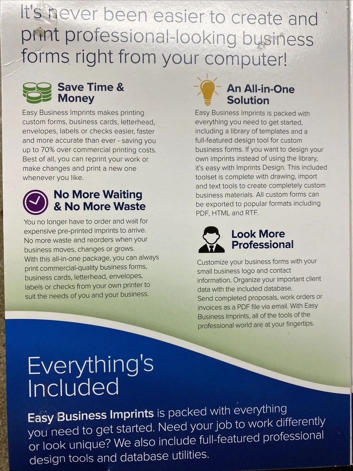 Encore Easy Business Imprints - Make and Print Business Forms, Cards from PC - Image 3 of 4