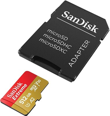 NEU  512GB SanDisk Extreme PRO microSD 200MB/s 190MB/s V30 U3 8K 4K Speicherkarte