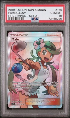 PSA 10 Gem Mint Mallow #165 Full Art SR First Impact Pokemon Card  Indonesian | eBay