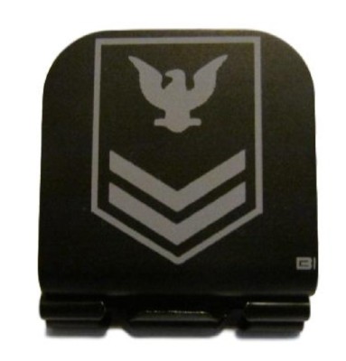 US NAVY Petty Officer 2nd Class Rank Laser Etched Aluminum Hat Clip Brim-it