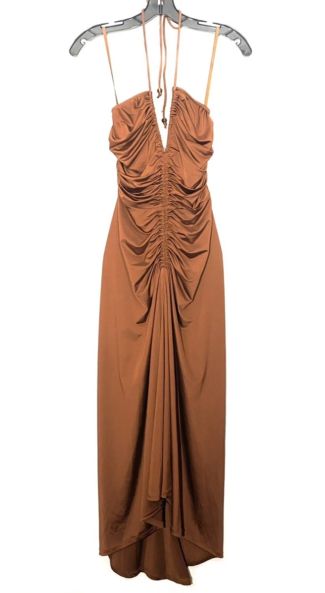 Nookie saskia satin halter gown sale