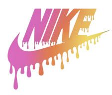 NIKE DRIP PINK ORANGE  IRON ON DTF LOGO