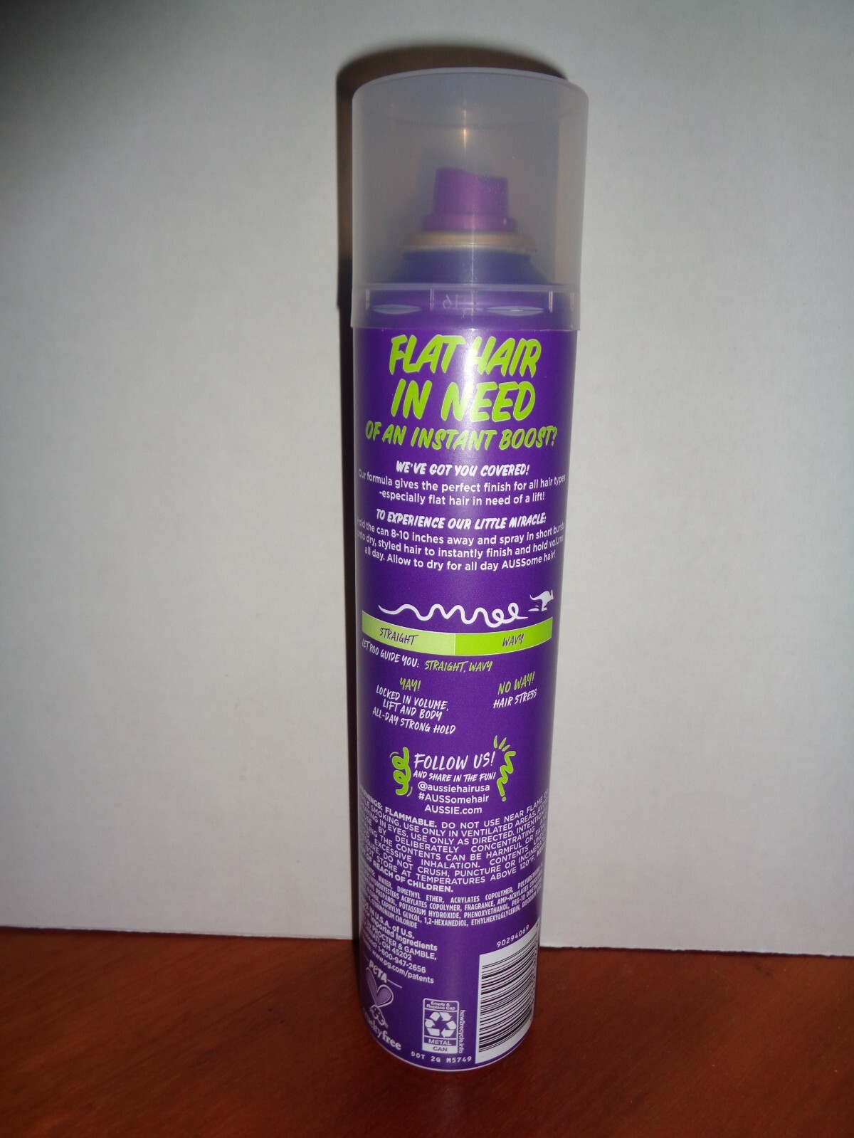 Aussie Instant Volume Hair Spray for Wavy Hair & Straight Hair Strong Hold 10oz