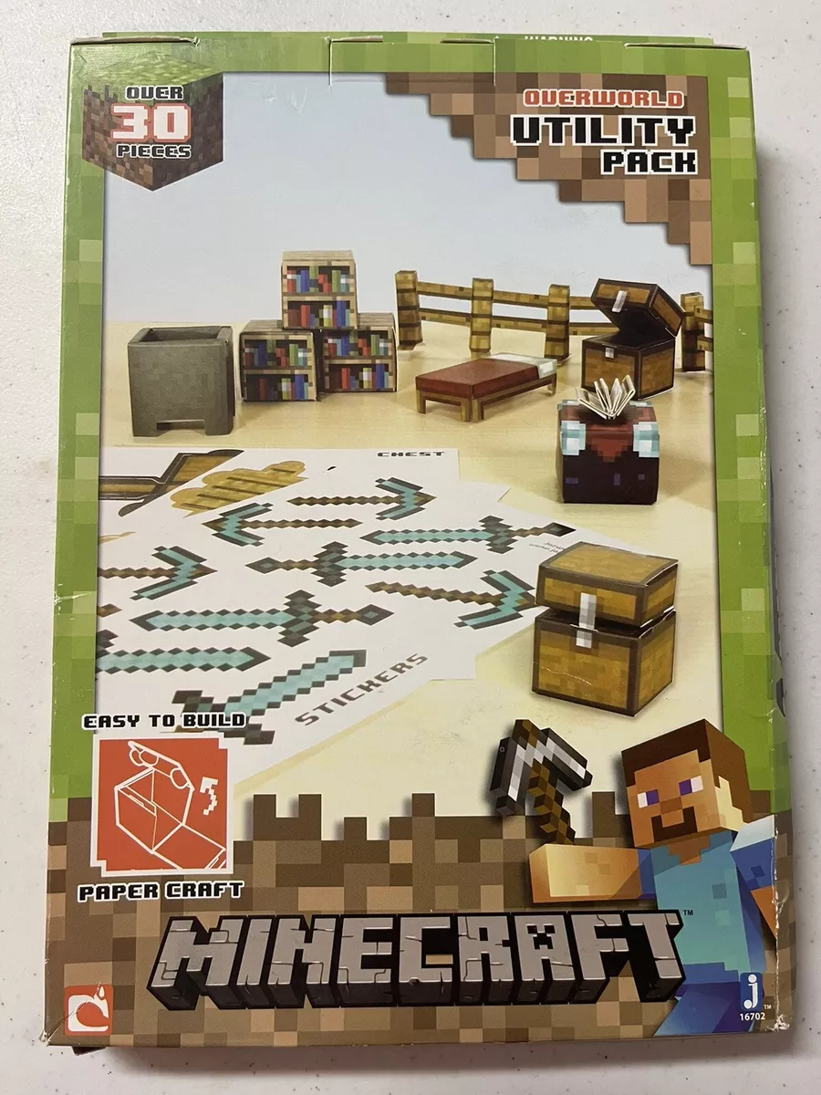 MINECRAFT OVERWORLD UTILITY PACK Easy To Build Paper Craft Kit 30