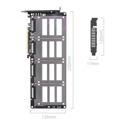 U.2 SSD to PCIe X16 Adapter PCIE 4.0 to 4 Disk U.2 SFF-8639 SSD Riser Card 1PC