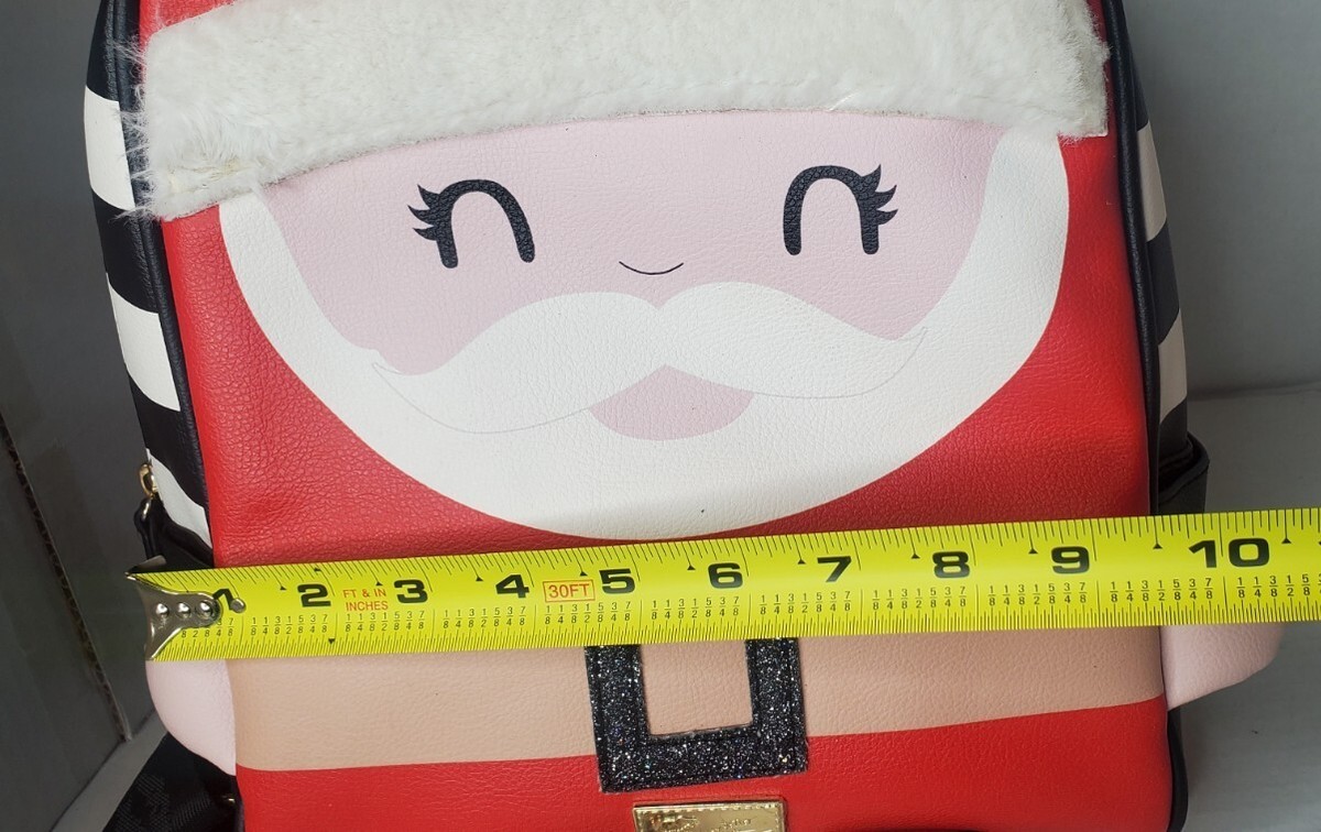 Betsey Johnson Christmas Santa backpack faux leather & fur  display picture 3