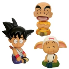 3PCS  DRAGON BALL Z , KRILLIN SON GOKU, OOLONG CHILD BOBBLE HEAD TOY CAR DECOR