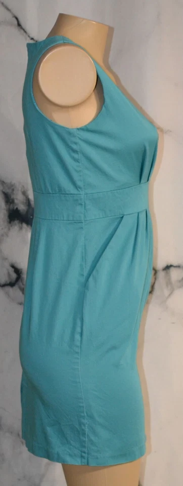 Vestido vaina MOSSIMO verde azulado sin mangas de algodón elástico 6 forro de poliéster elástico Foto 4 de 4