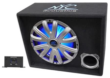 NYC Acoustics NSE12L 12" 1200w Powered/Amplified Car Subwoofer/Sub Enclosure+LED