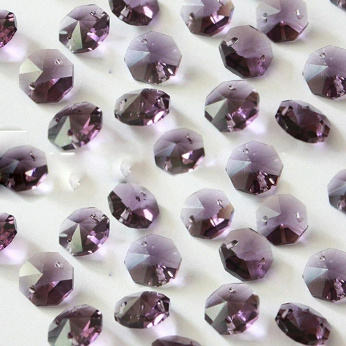 Two Hole Crystal Glass Octagon Chandelier Bead Parts Wedding And Home Decoration - Picture 13 of 40