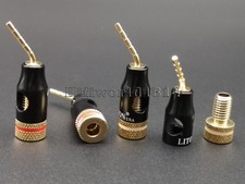 4x Gold Plated Speaker Cable Pin Banana Terminal Connector Plug spade Adapter