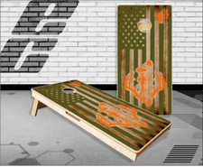 Bow Hunter American Flag Cornhole Boards Bean Bag Toss Game