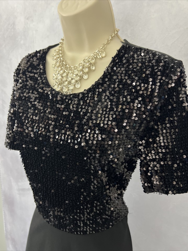 DOROTHY PERKINS Dress Black Sequins Party Evening Special Formal