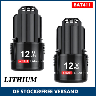 2PACK 10.8V/12V Lithium-Ion Akku für Bosch BAT411 BAT412 BAT411A GSA GSR GDR GSB