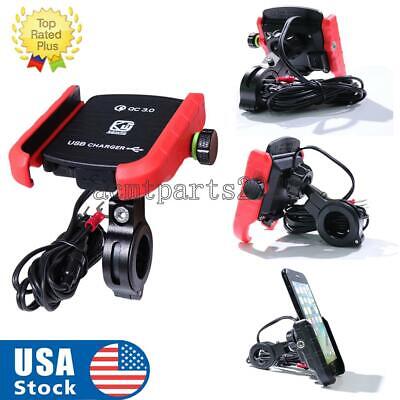 Red Cell Phone Holder USB Charger For Harley Davidson Street Glide FLHX Touring