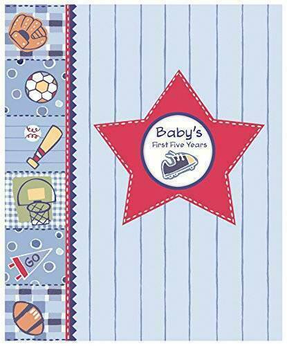 Baby's First Five Years | Blue Sports Theme | Keepsake Memory Book | Boy | NEW
