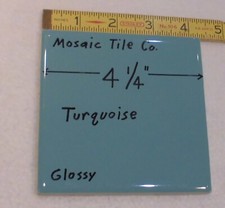 1 pc. Turquoise: 4-1/4" Glossy Ceramic Tile by The Mosaic Tile Co. NOS
