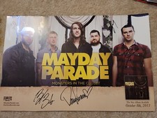 MAYDAY PARADE SIGNED AUTOGRAPH Monsters in the closet 11x17 2013 promo poster 
