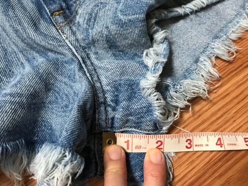 Pacsun Jean Denim Shorts Womens 28 High Rise Festival Printed Cut Off Blue - Picture 5 of 8