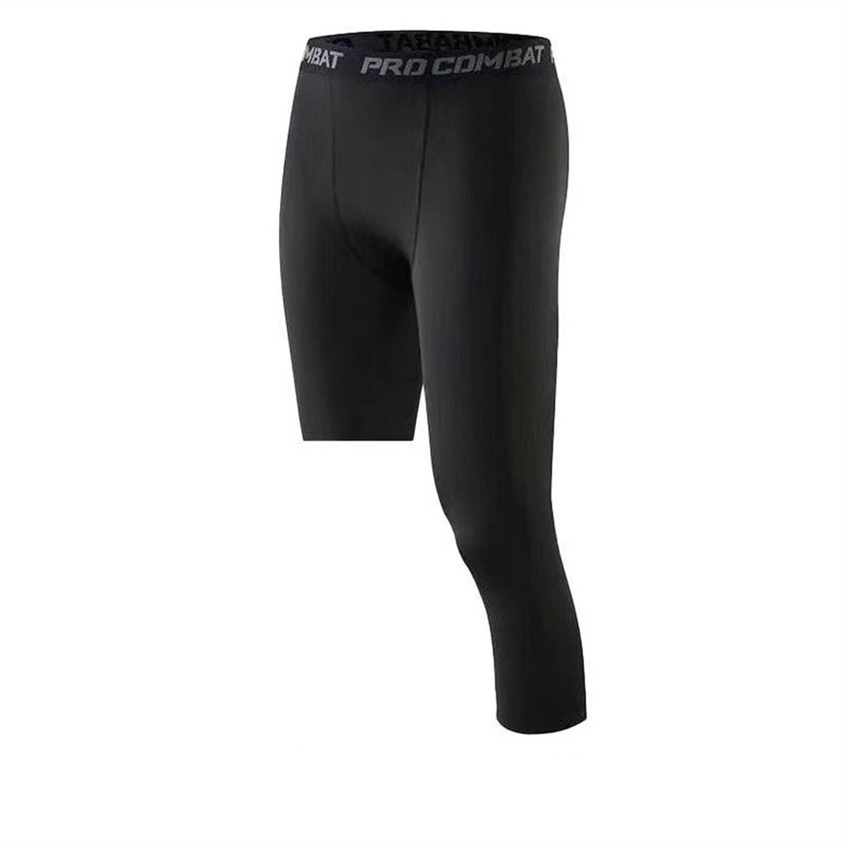 Single Leg 3/4 Compression Pants Athletic Football Tights Base