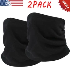 2Pack Fleece Neck Warmer Winter Neck Gaiter Face Mask for Men Women Cold Weather