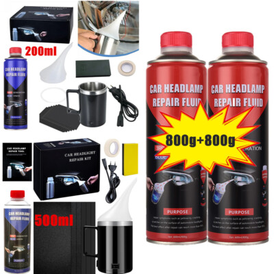 200/500/800ml Scheinwerfer Profi KFZ Aufbereitung Set / Bedampfen / Reparatur DE