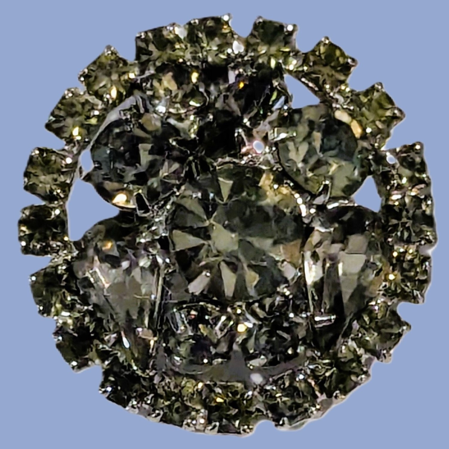 Weiss Clear Round Rhinestone Earrings - image 2