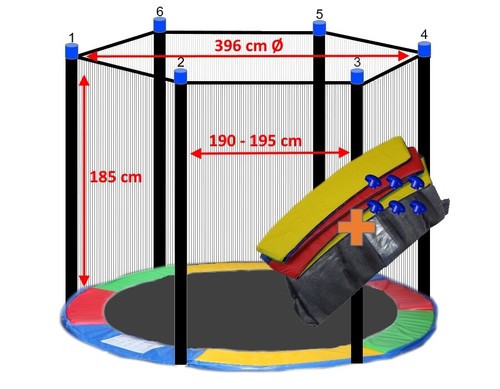 Trampolin Sicherheitsnetz Randabdeckung Federn Stangen Abdeckplane Kappen Leiter - Bild 121 von 251