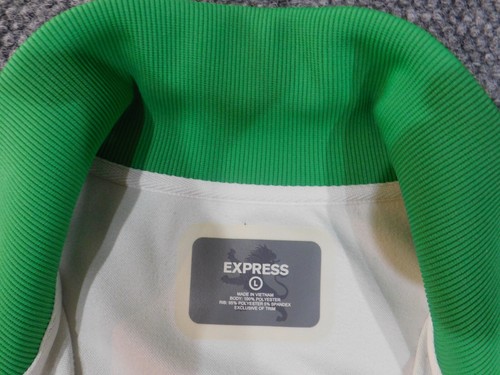 Express Jacket Mens Large Green logo Track stretch performance casual - Picture 7 of 14