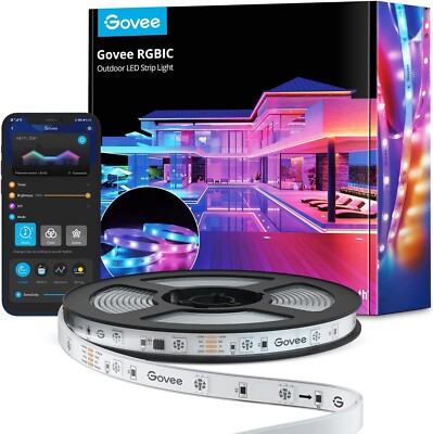 Govee Outdoor LED Strip Lights 22.8Ft RGBIC Bluetooth IP65