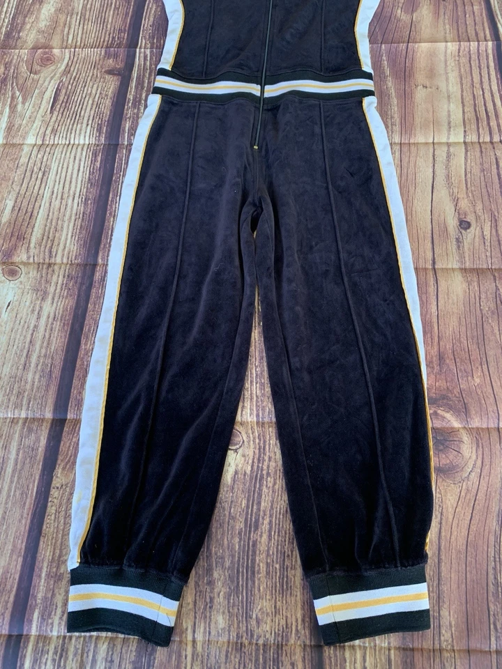 Mono bebe Sport para mujer cremallera frontal sin mangas negro blanco ribete terciopelo talla: S Foto 2 de 4