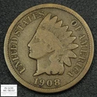 1908 S Indian Head Copper Cent 1C (Key Date San Francisco Mint!)