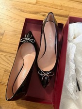 Bally Black Patent Leather Bow Pumps IT 39 Excellent Condition in Box