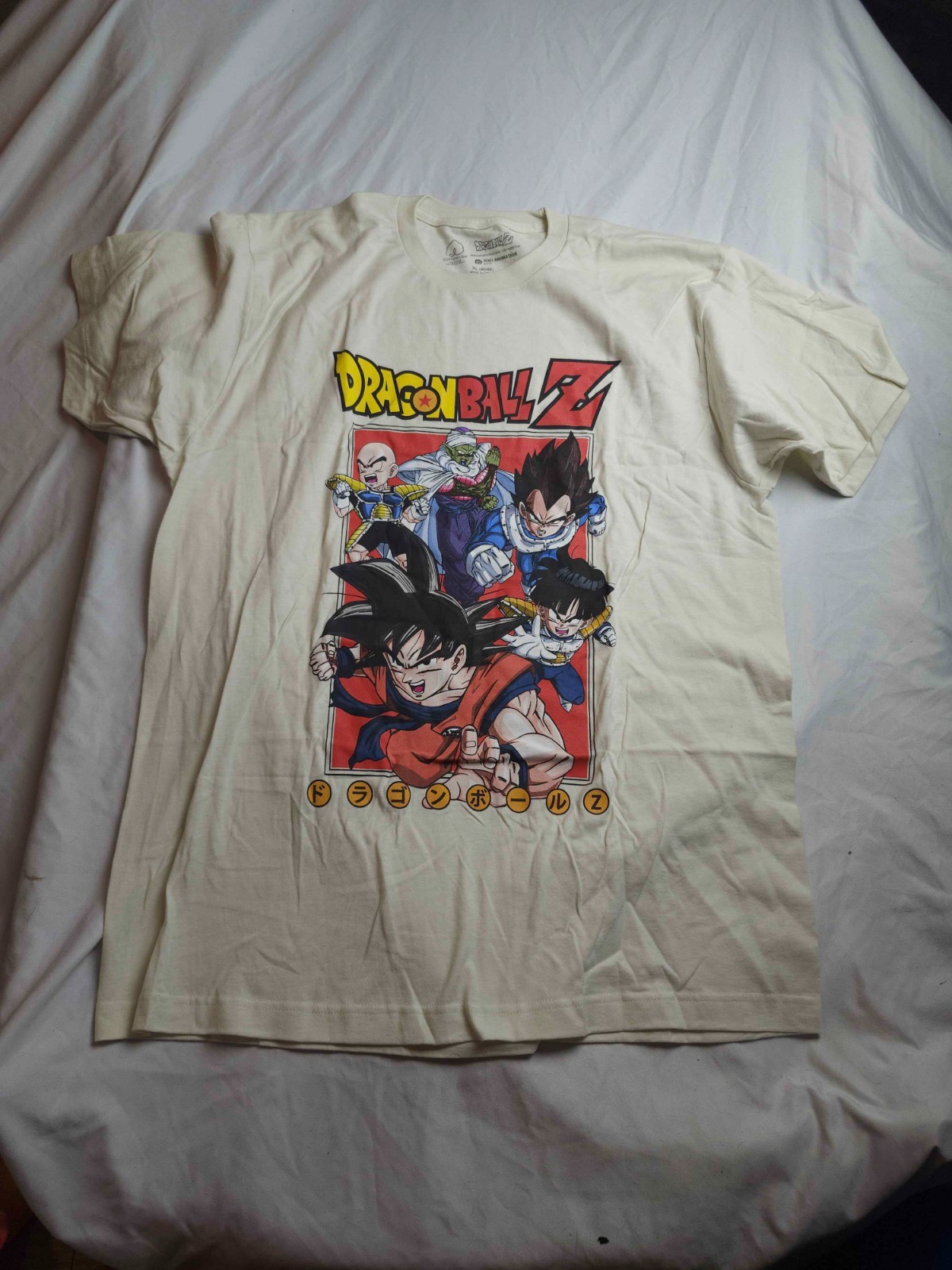 Dragon Ball Z Anime T-Shirt Mens XL Beige Manga Art Graphic Animecore Streetwear