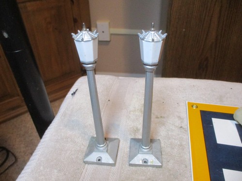 Lote de (3) farolas fundidas a presión MTH Rail King O #1058 #35 en plata probadas | Zustand: Used