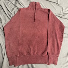 Vintage 70s Maroon Mayo Spruce Kodel Quarter Zip Sweatshirt Sz Small Made In USA