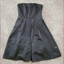 Women's David's Bridal Sleeveless Bridesmaid Dress Style F13721 Size 6 Black