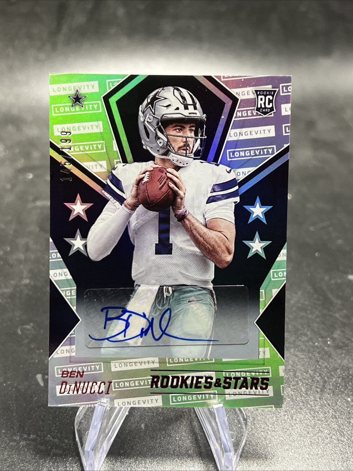 Ben DiNucci Panini Rookies & Stars #153 Longevity Signature