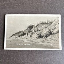 RPPC POSTCARD 1918? “ The Bluffs LELAND MI” Lake Michigan Shore and Dunes Bocbe?