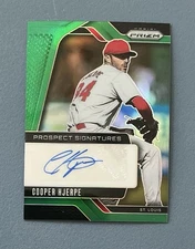 2025 PANINI PRIZM COOPER HJERPE PROSPECT SIGNATURES GREEN PRIZM AUTO #PS-CH