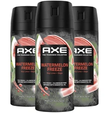 AXE Fine Fragrance Deodorant Body Spray for Men 3 Pack Watermelon Freeze Aluminu