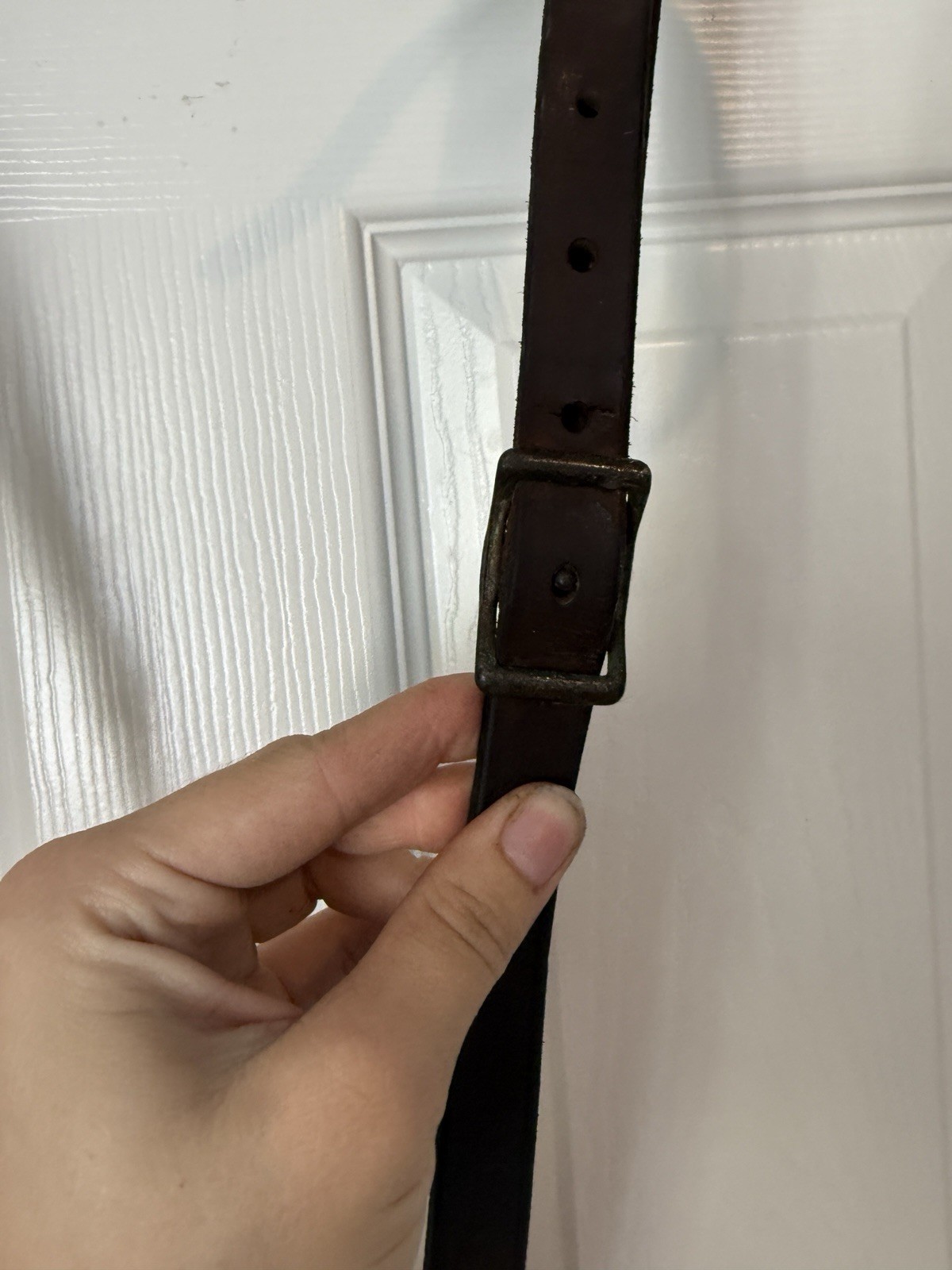 Italian Western English Brown Leather Thin Breast Collar Horse Size